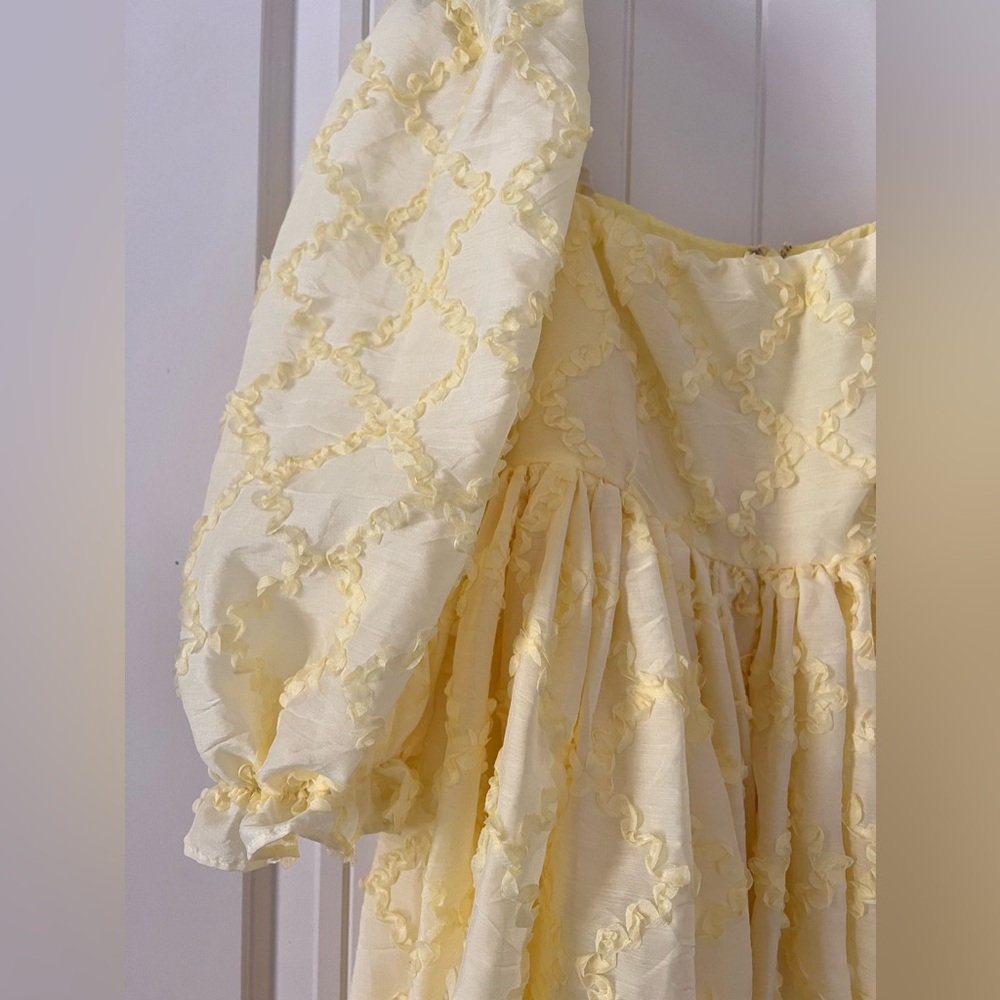 Chic Yellow Lace Mini Dress - Picture 5 of 11